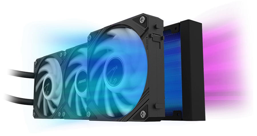 AORUS WATERFORCE II 360 Liquid CPU Cooler, 360mm Radiator with